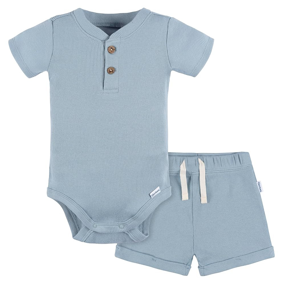 Gerber Unisex Baby Bodysuit and Short Set | Amazon (US)
