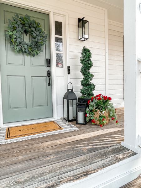 Front porch 

•Set of 2 outdoor wall lights 
•wreath 
•layered door mats 
•planters 
•planter baskets 
•boxwood topiaries
•faux geraniums 
•outdoor lanterns 



Outdoor, front porch, front porch decor, no maintenance porch, door mats, Amazon home , nearly natural artificial plants 

#LTKSeasonal #LTKfindsunder100 #LTKhome