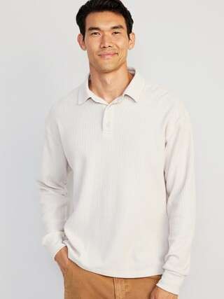 Waffle-Knit Polo Sweater for Men | Old Navy (US)