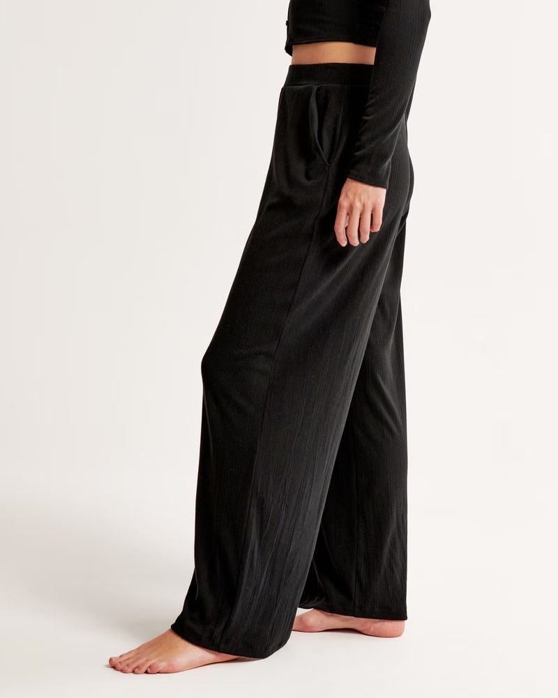 Women's Cozy Rib Wide Leg Sleep Pant | Women's Intimates & Sleepwear | Abercrombie.com | Abercrombie & Fitch (US)