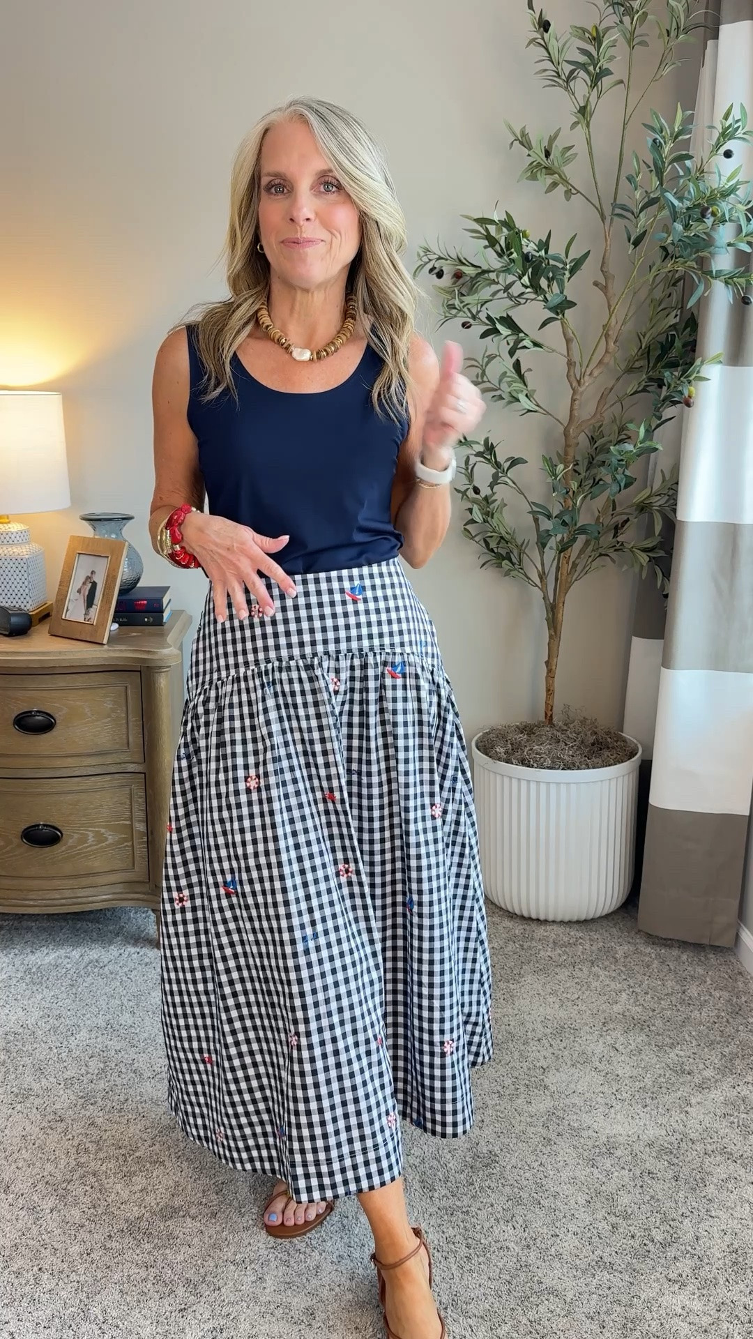 Because who doesn’t love a little more gingham in their life? This is the cutest, and I do mean cutest summer skirt. It embodies all the trends while remaining a classic. Perfect vacation look, 4th of July and any summer day

#LTKdayinmylife #LTKootd #LTKOver40