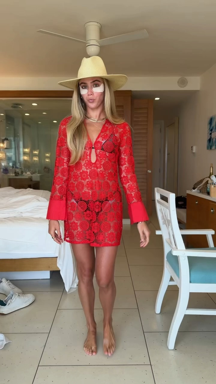My coverup is a favorite rental outfit of mine it’s from @renttherunway  my code is RTRXSVOSEN50. Collared Mini Cover Up Dress Ronny Kobo x RTR. my hat is @gigipip  the straw wide brim hat. My bikini is from amazon.

this is the pool day outfit of the day yet another coverup dress this one is so detailed and the best pop of color 😚

#bahamasoutfits #vacationoutfits #coverupdress #beachcoverup #beachoutfitinspo @Gigi Pip @renttherunway @ronnykobo @Amazon Fashion @Electric Picks Jewelry

#LTKootd #LTKTravel #LTKSwim