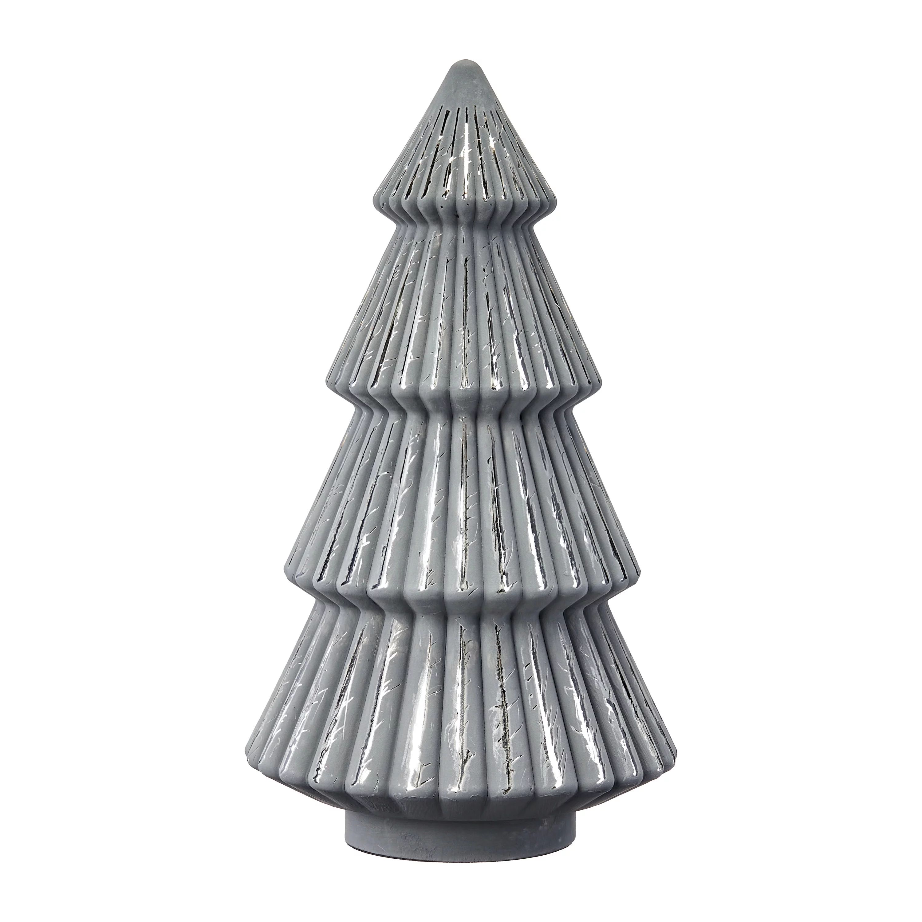 Holiday Time Glass Tree Tabletop Decoration, Gray, 11.8" | Walmart (US)