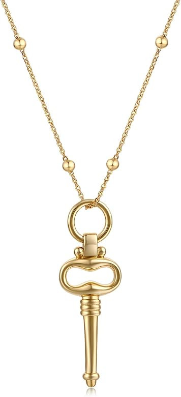 Dainty Layered Choker Necklace 18k gold Plated Y Pendant Commemorative coin Necklace Multilayer B... | Amazon (US)