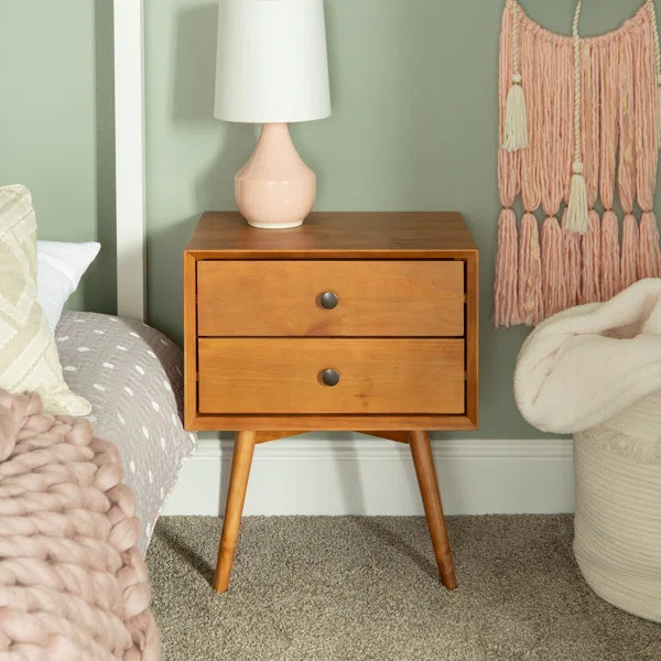 Gertz 2 - Drawer Solid Wood Nightstand | Wayfair Professional
