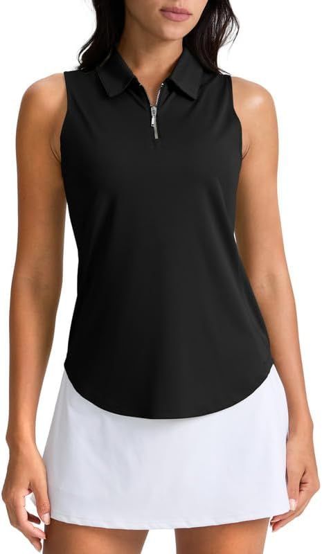 G Gradual Womens Golf Shirt Sleeveless Zip Up Polo Shirts for Women Collared Lightweight Tennis A... | Amazon (US)