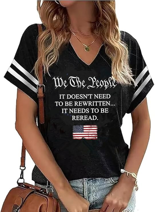 American Flag Shirts Women 4th of July V-Neck Short Sleeve Patriotic T-Shirt Memorial Day Graphic... | Amazon (US)