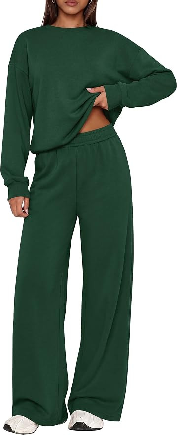 PRETTYGARDEN 2 Piece Lounge Sets for Women Casual Sweatsuits | Soft Fleece Lining,Crew Neck Overs... | Amazon (US)