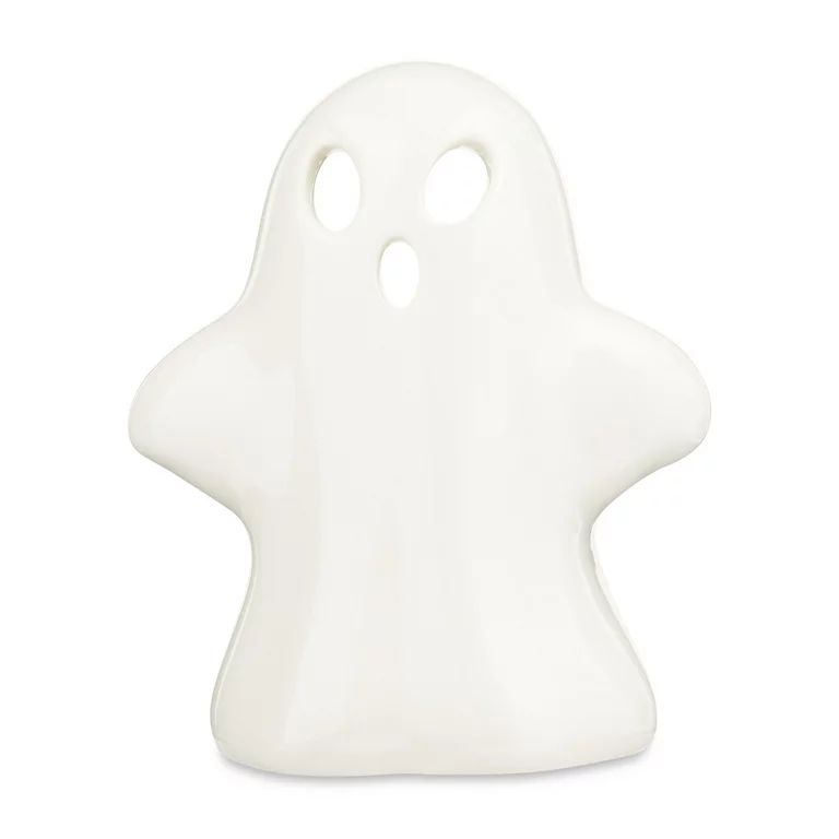 Halloween Ghost Ceramic Tealight Candle Holder, White, 4.33 in, by Way To Celebrate | Walmart (US)