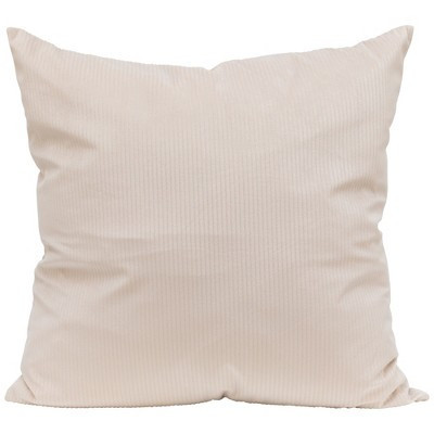 Northlight 18" Cream Corduroy Square Textured Throw Pillow | Target