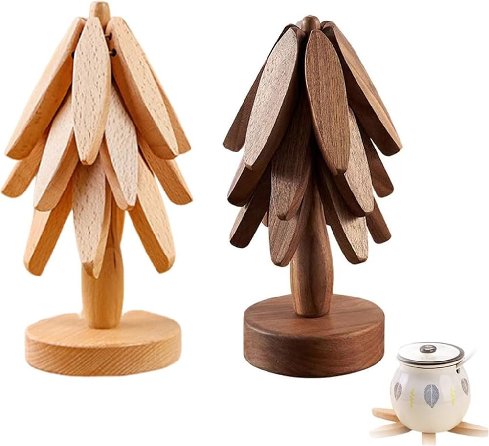 Wooden Tree Coaster, Wood Tree Coaster Set,Tree Coaster, Tree Coaster Stand, Stacking Tree Coaste... | Amazon (US)