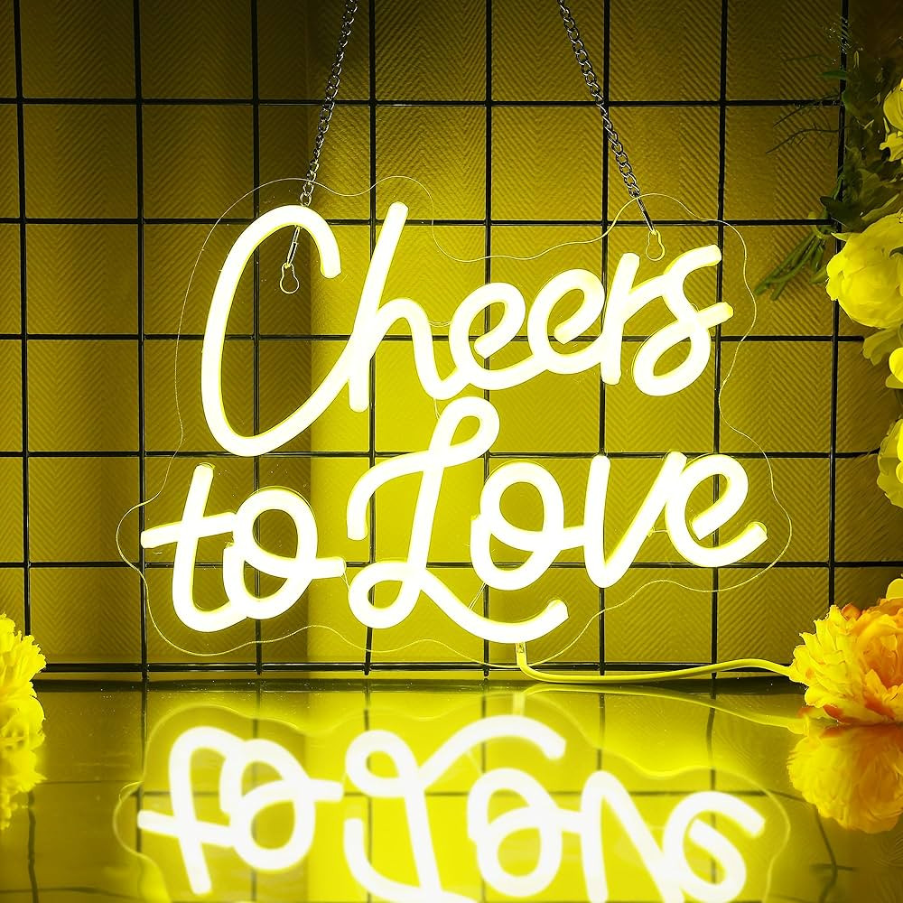 CoolGift Mart Cheers to Love Neon Sign, Romantic LED Neon Light USB Powered, Decoration for Home ... | Amazon (US)