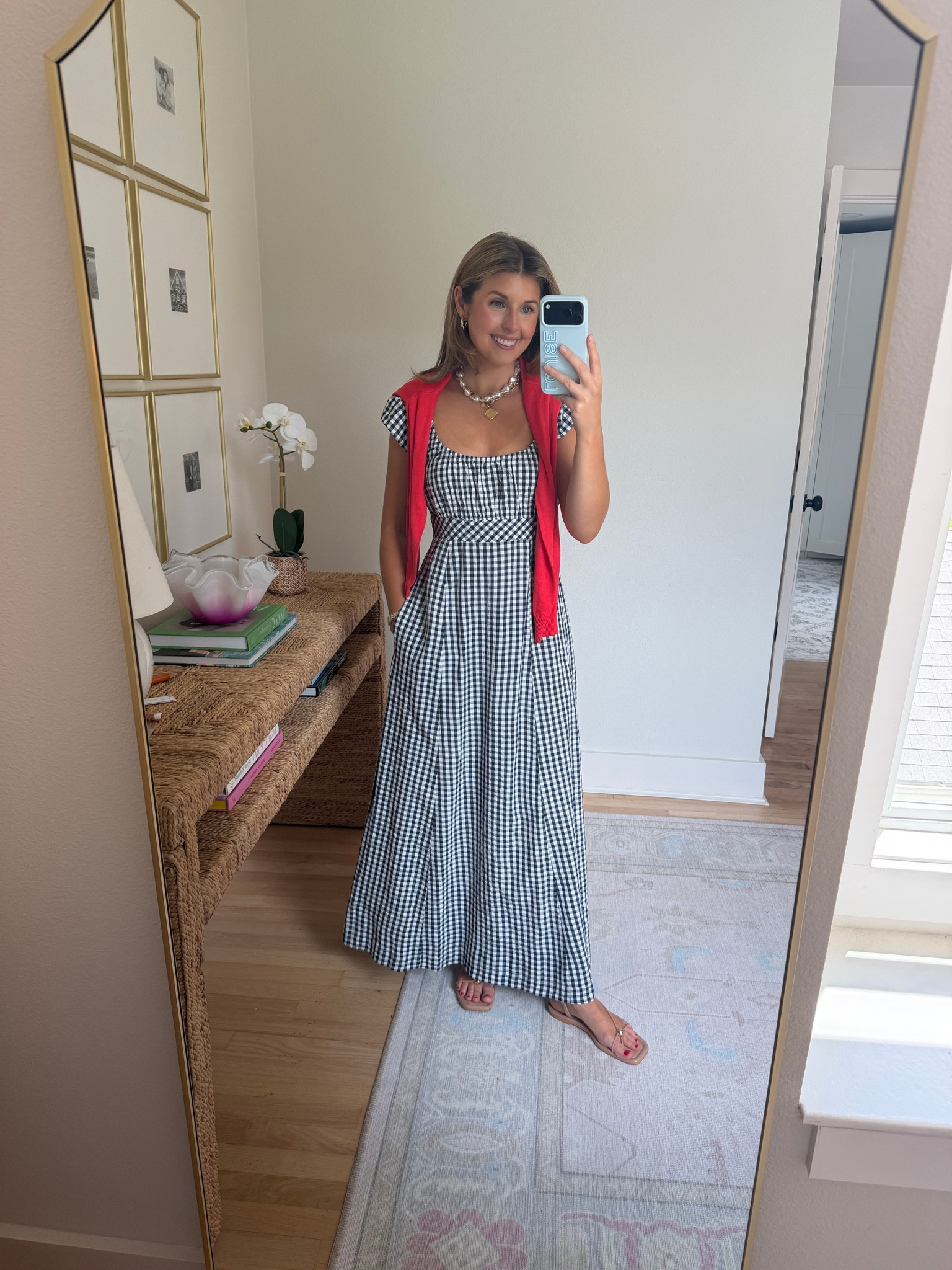Gingham maxi currently 40% off with code FOURTH. Valid through 6/26