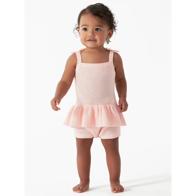 Modern Moments by Gerber Baby Girl Embroidered Pointelle Romper, Sizes 0/3M-24M - Walmart.com | Walmart (US)