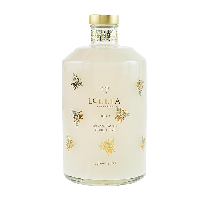 Lollia Wish Bubble Bath, 33.8 fl oz, Vanilla Bean, Rice Flower, Jasmine Leaves, & Sugar Cane, Lux... | Amazon (US)