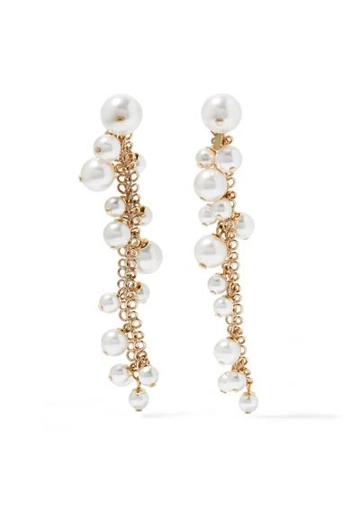 Gold-plated faux pearl earrings | NET-A-PORTER (US)