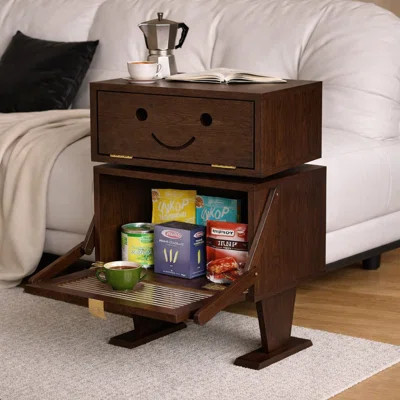 Soild Wood Robot End Table Side Table With 360° Rotation | Wayfair North America