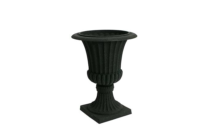 Algreen 42341 Rustic Black Stucco Urn Planter, Graphite Grey | Amazon (US)