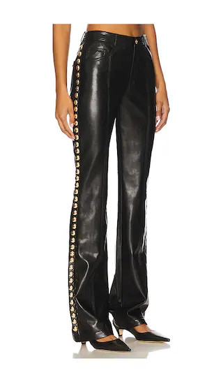 Studded Shailene Pant in Black & Gold | Revolve Clothing (Global)