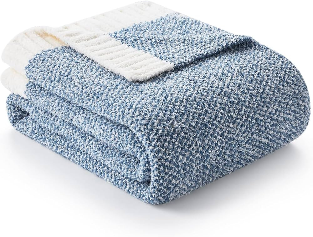 Snuggle Sac Heather Throw Blanket for Couch, Reversible Super Soft Blankets Warm Cozy Knit Fuzzy ... | Amazon (US)