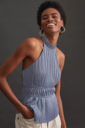 Pleated Halter Tank | Anthropologie (US)