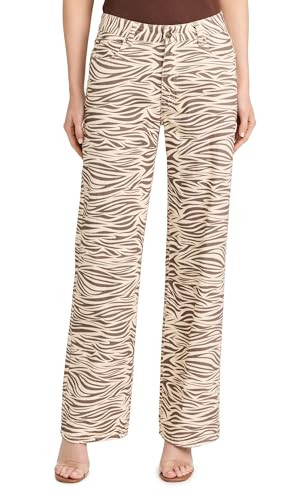 Lioness Women's Top Model Jeans, Zebra, Print, Brown, XXXL | Amazon (US)