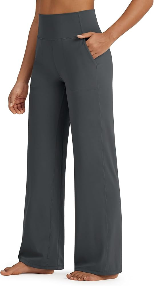 G4Free BareFeel Yoga Pants Women Wide Leg Pants with Pockets High Waisted Dress Pants Comfy Sweat... | Amazon (US)