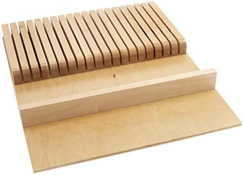 Amazon.com: Rev-A-Shelf 4WKB-1 Trimmable 19 Slot Custom Knife Block Tray Kitchen Drawer Organizer... | Amazon (US)