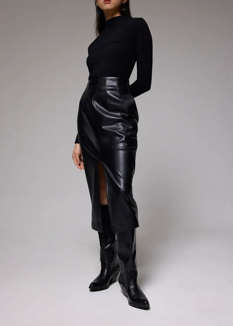 High Waist Vegan Leather Pencil Skirt | Love, Bonito Hong Kong