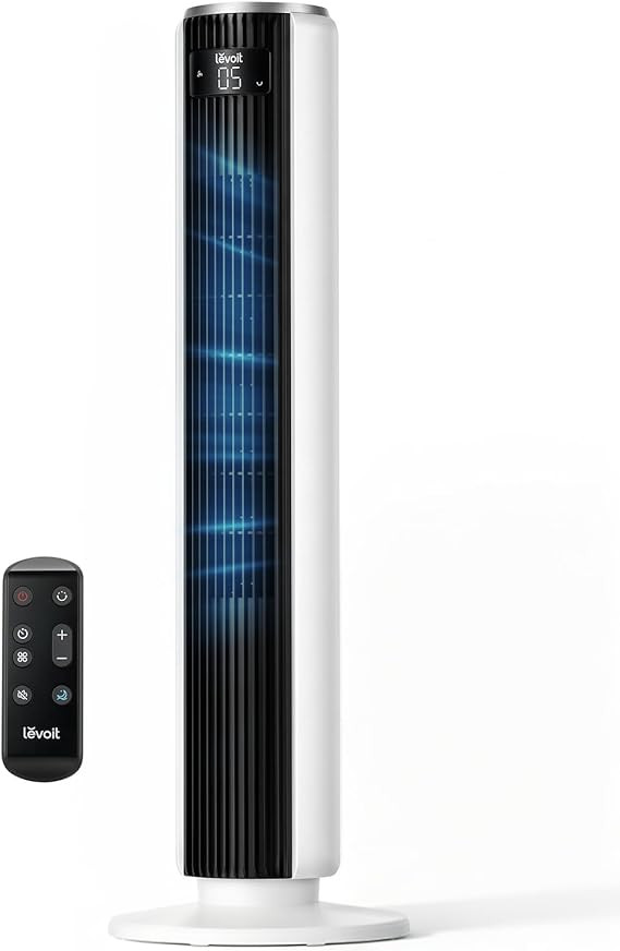 LEVOIT Tower Fan for Bedroom, 90° Oscillating Standing Fan with 28dB Quiet for Sleep, 25ft/s Vel... | Amazon (US)