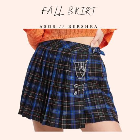 Loving this checkered Fall Skirt from Berhska. It is a short mini skirt with a blue and black color. Giving me 80’s vibes. 
Perfect for fall! #fall #autum #berhska #skirt #short #midi #blue 

#LTKfindsunder50 #LTKSeasonal #LTKstyletip