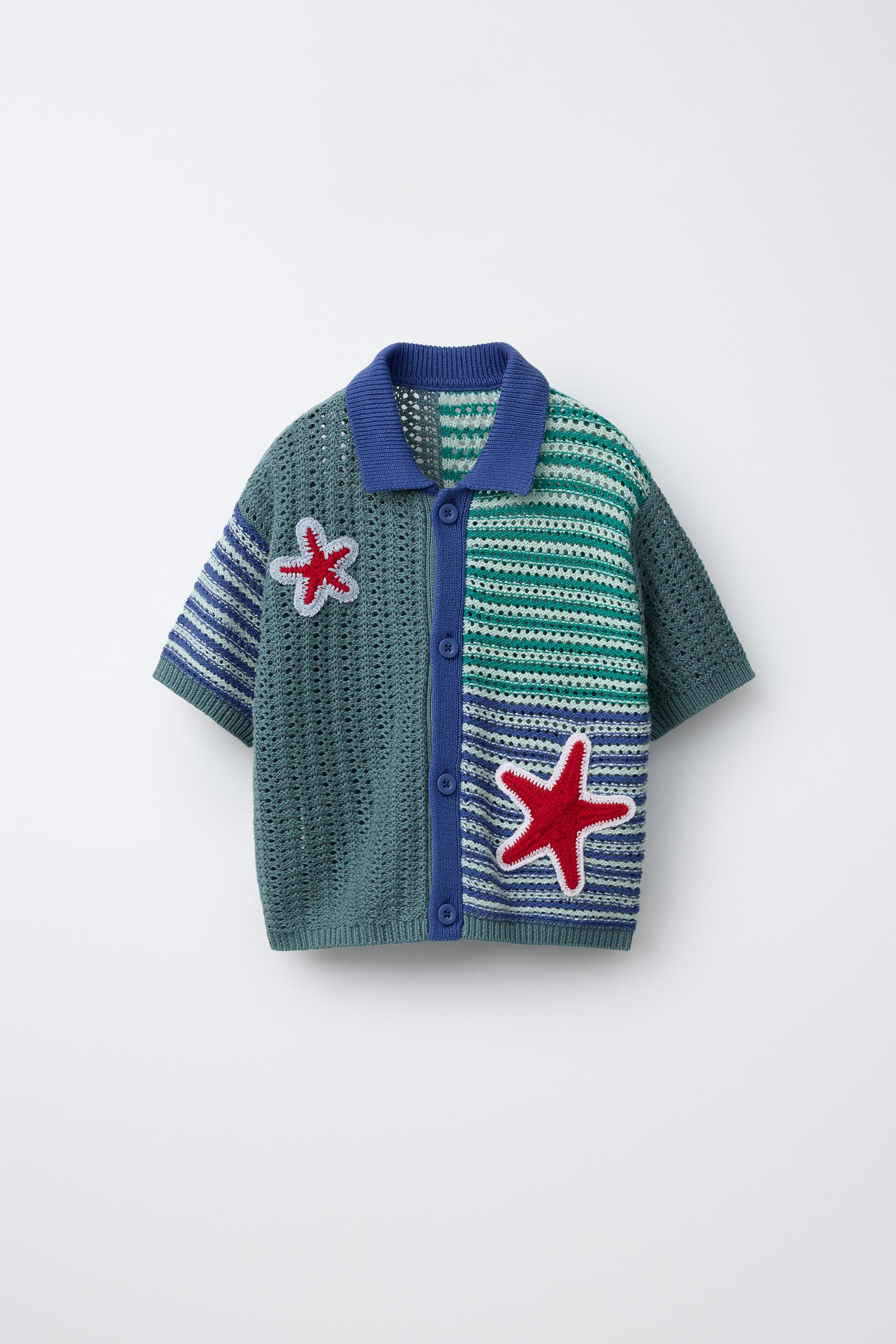 CROCHET KNIT STAR SHIRT | Zara US