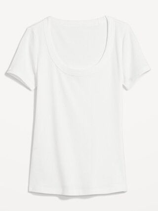 Fitted Scoop-Neck Rib-Knit T-Shirt for Women | Old Navy (US)