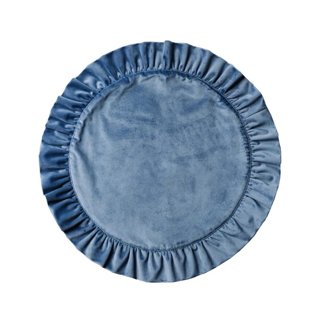 Cailíní Coastal Blue Velvet Ruffle Placemat - Set of 2 | Cailini Coastal