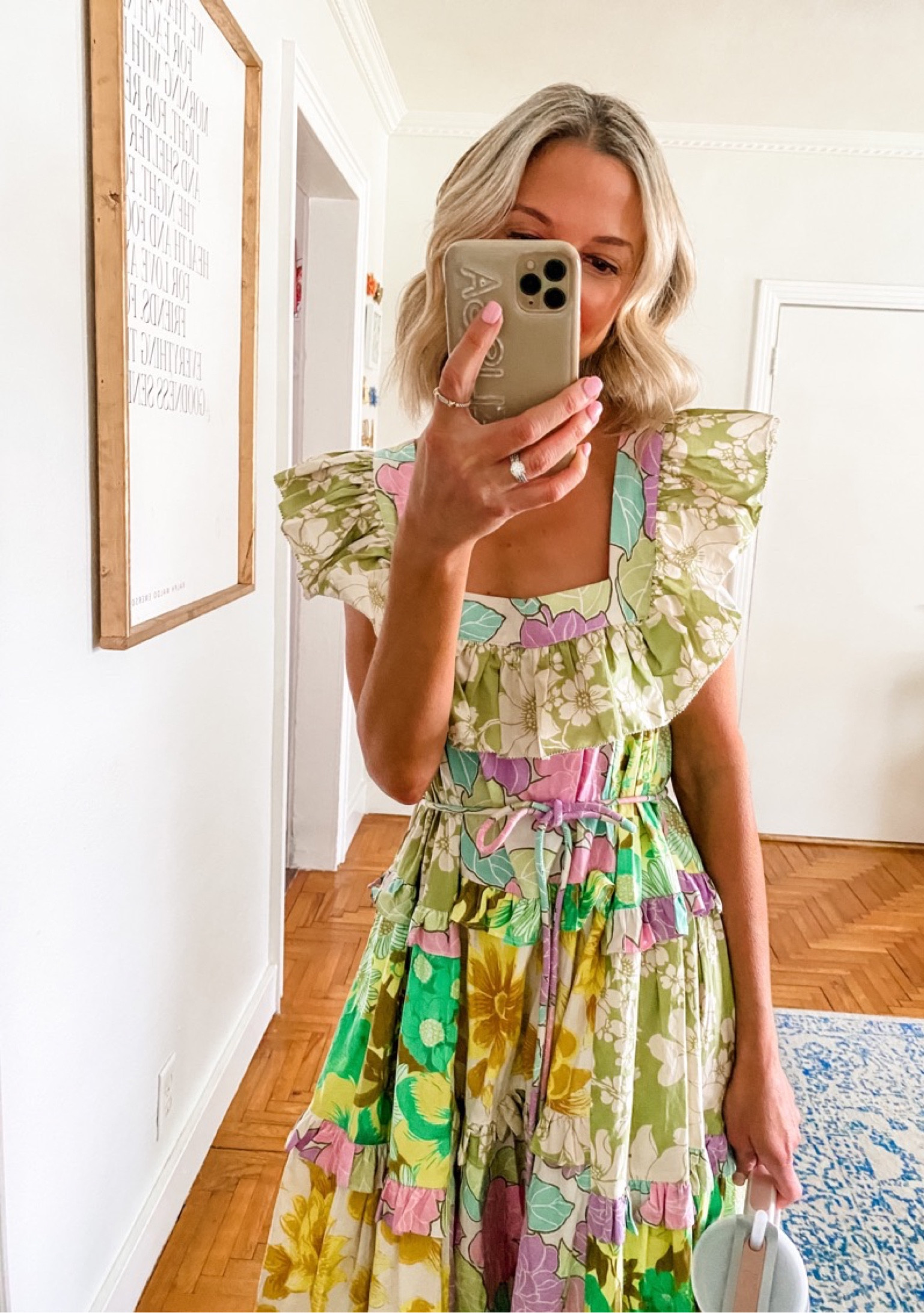 My ruffle tiered midi dress is currently sold out so I’m linking some similar options, as well as my monogram phone case  