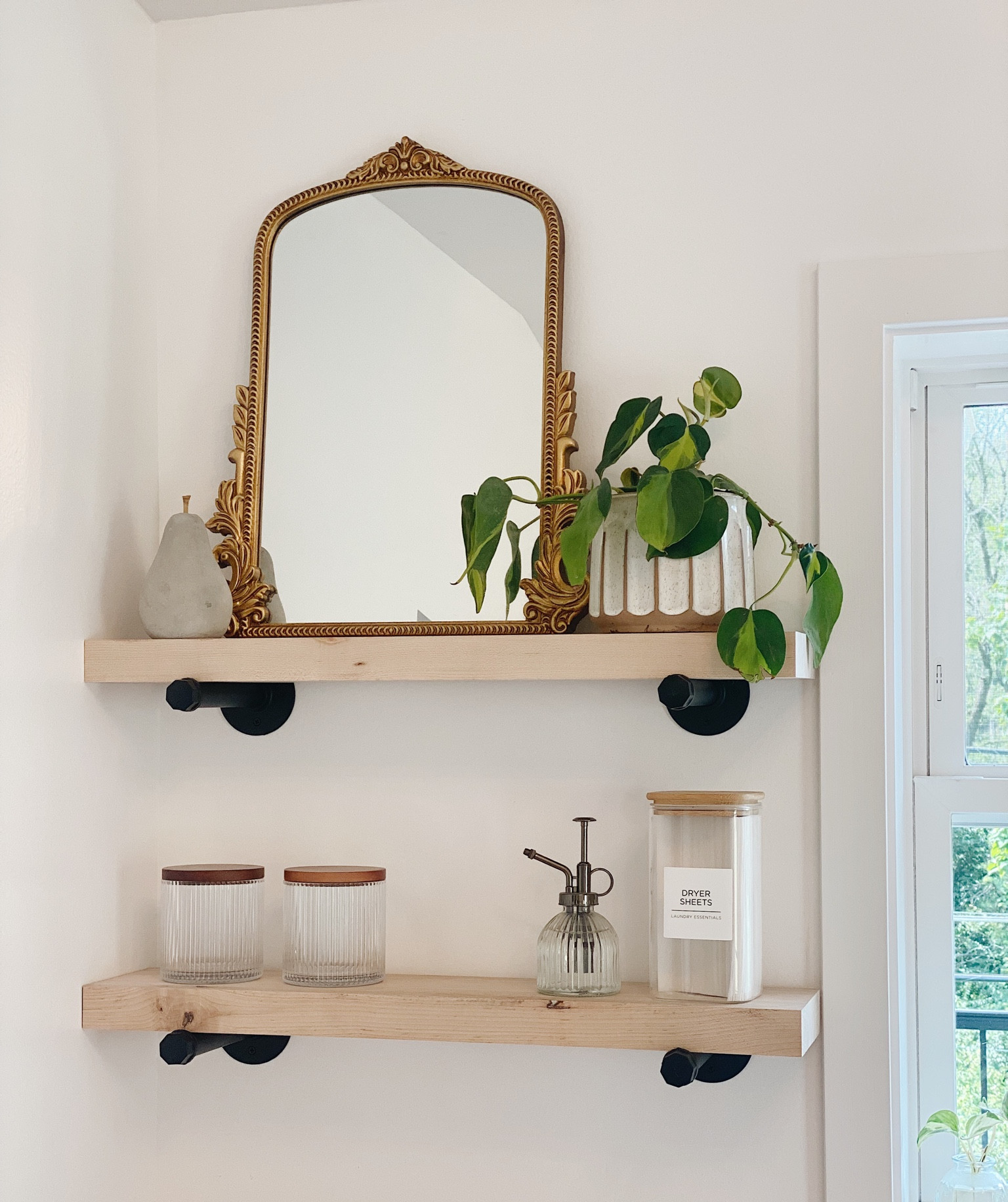 Laundry room shelves are in.🫶🏻

#LTKhome #LTKsalealert #LTKFind