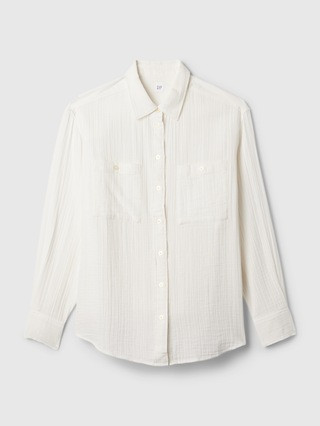Crinkle Gauze Big Shirt | Gap (US)
