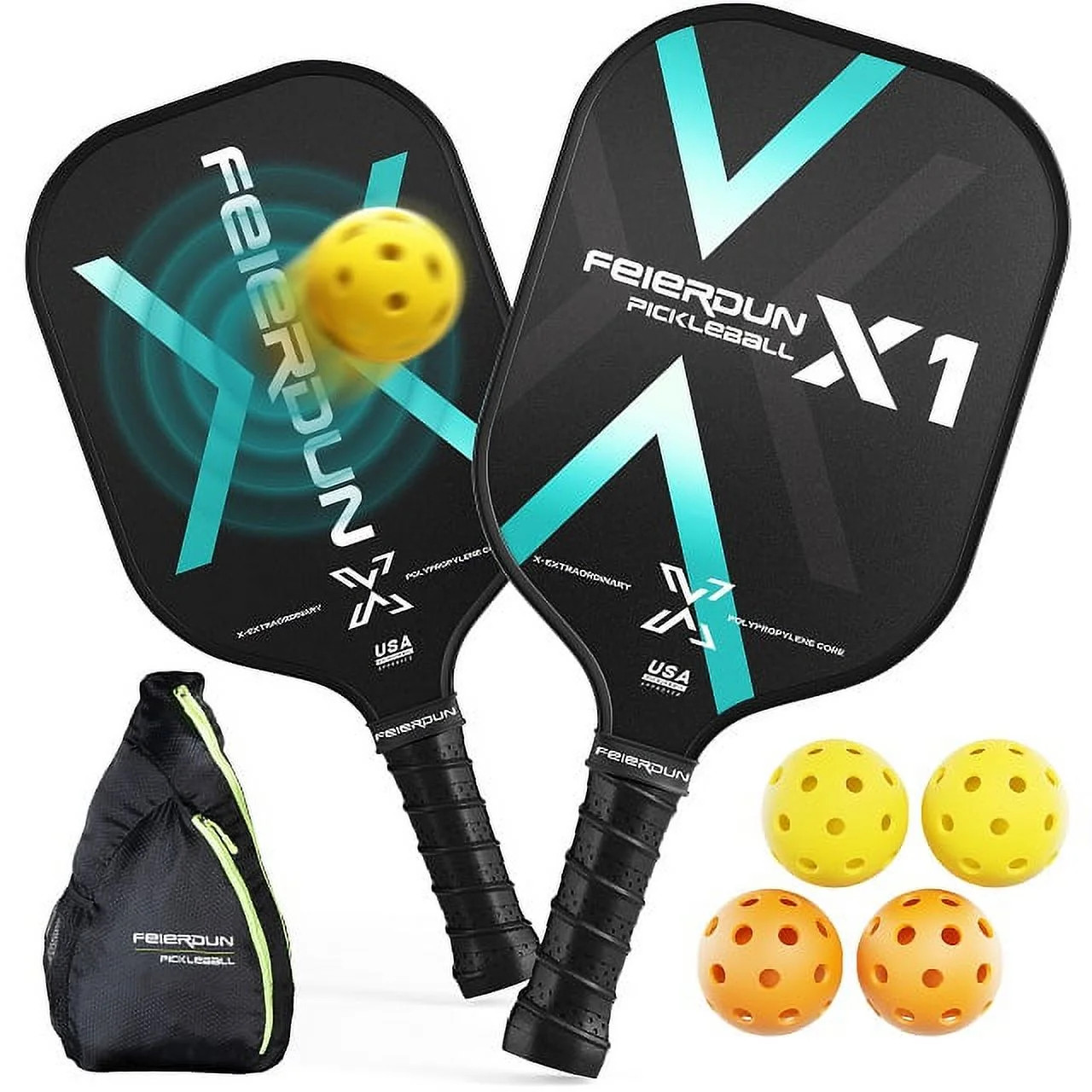 Upgo Pickleball Paddles Set of 2 - Lightweight Pickleball Paddles, USAPA Approved Pickleball Rack... | Walmart (US)