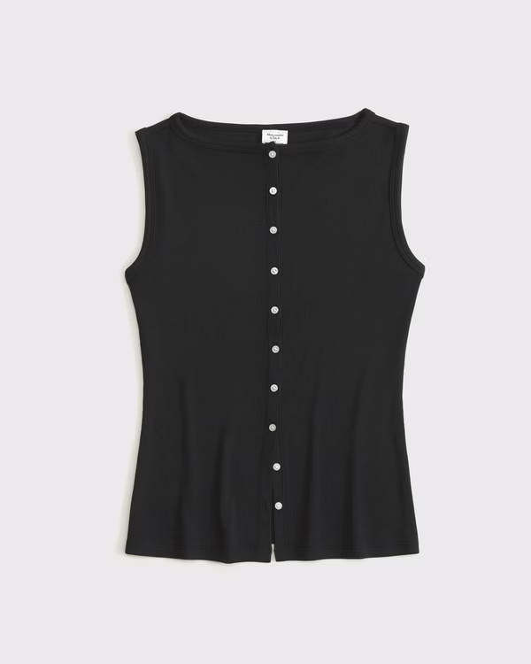 Slash Button-Through Top | Abercrombie & Fitch (US)