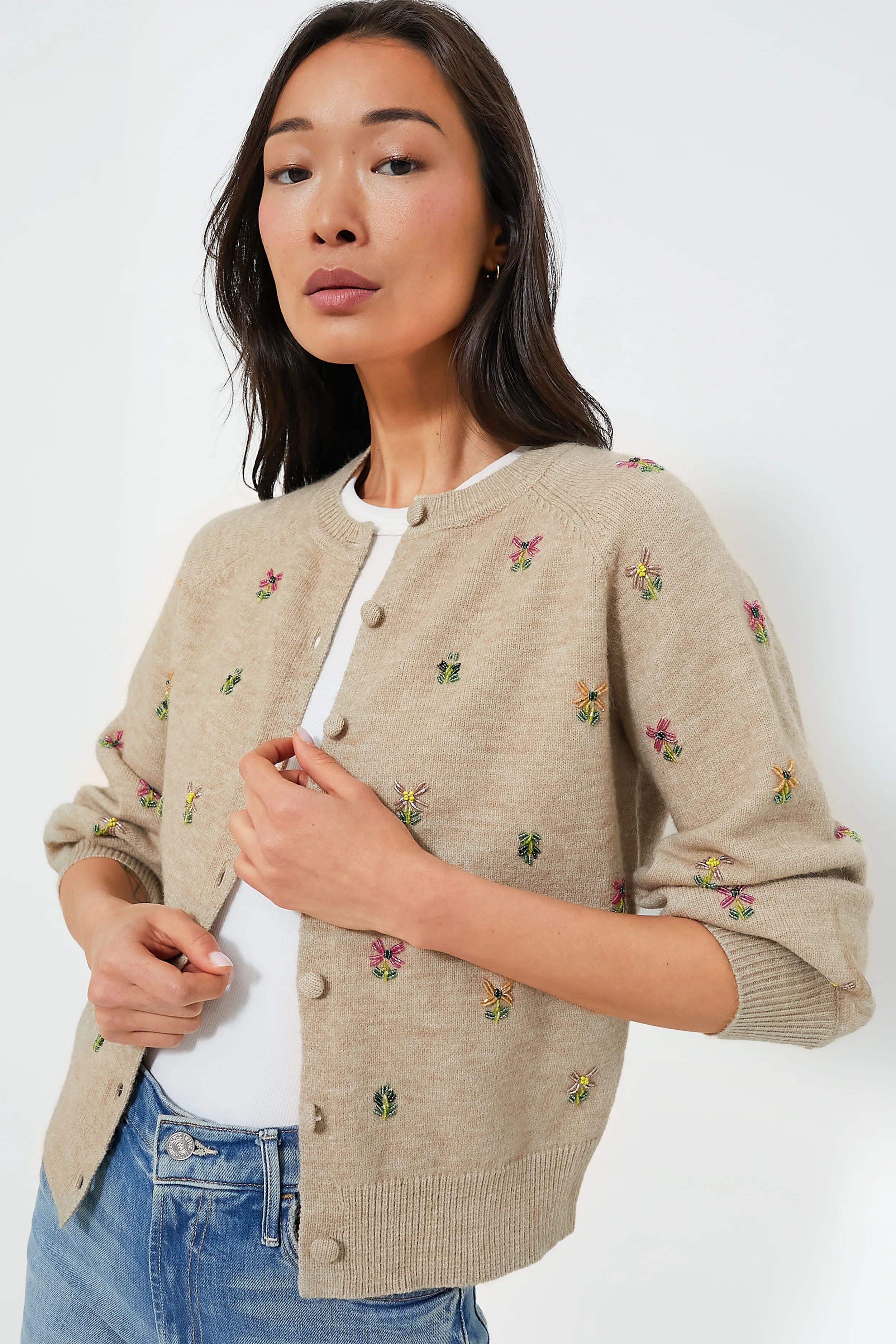 Multi Floral Embellishment Elsie Cardigan | Tuckernuck (US)