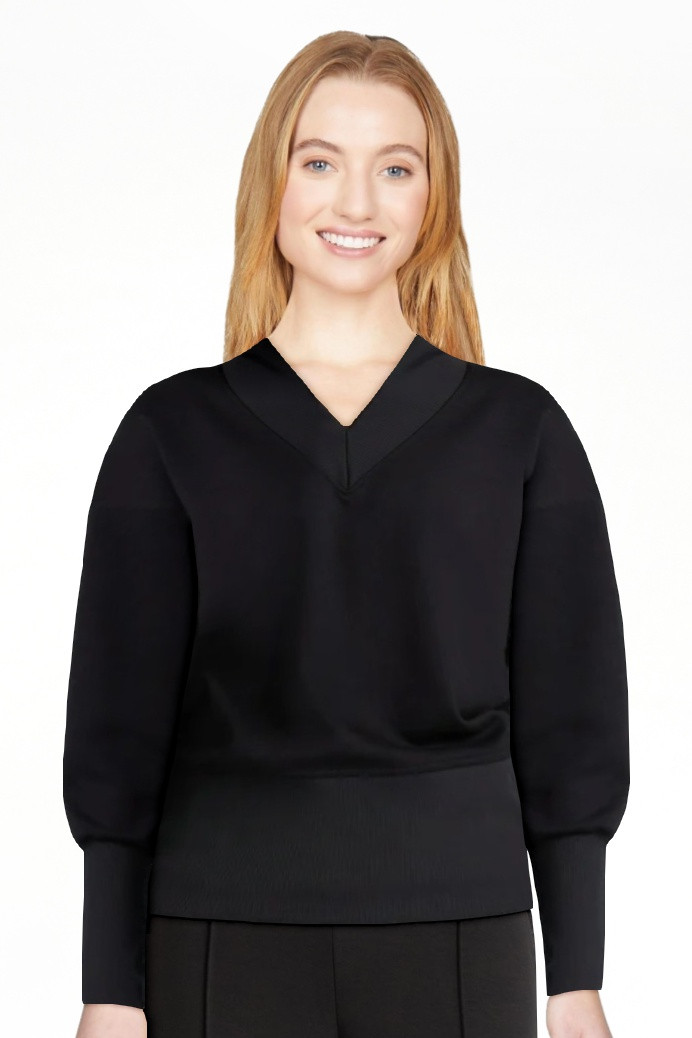 Scoop Women's and Women's Plus New Scubaknit V Neck Sweatshirt, Sizes XS-4X | Walmart (US)