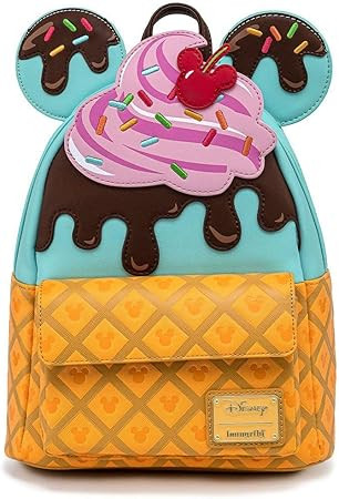 Loungefly x Disney Mickey and Minnie Mouse Sweets Ice Cream Mini Backpack | Amazon (US)