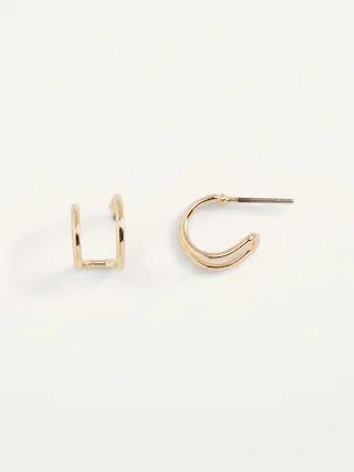 Gold-Plated Double-Hoop Stud Earrings For Women | Old Navy (US)