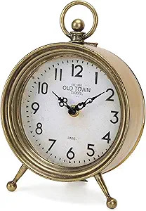 NIKKY HOME Vintage Table Clock, Table Clock Battery Operated Rustic Design Shelf Clock Rustic Man... | Amazon (US)