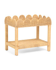 25x16 Doki Scallop Rattan Table | Furniture & Lighting | Marshalls | Marshalls