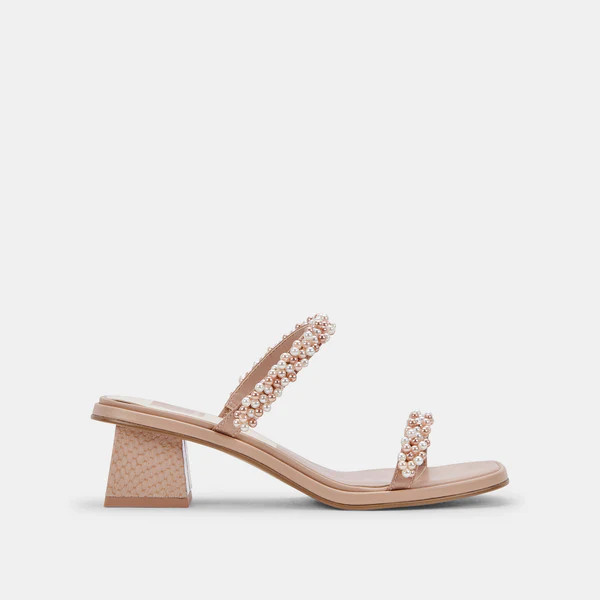 RIVER PEARL HEELS IN BLUSH MULTI PEARLS | DolceVita.com