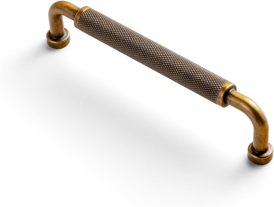 Goo-Ki 6 Pack 5 Inch Antique Brass Knurled Cabinet Pull Handle – Textured Non-Slip Grip, Classi... | Amazon (US)