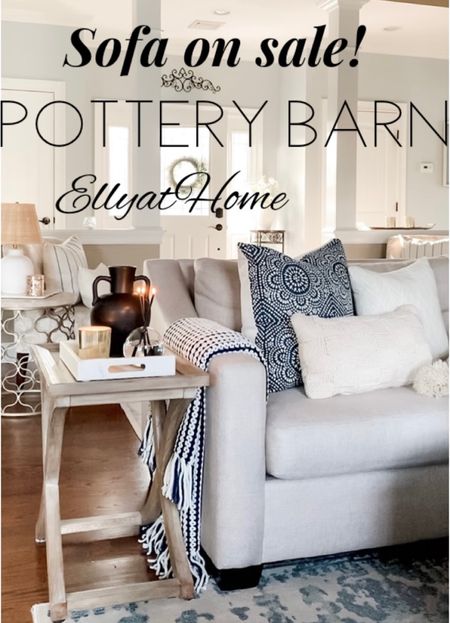 Living room refresh. York sofa from Pottery Barn on sale for a limited time, side tables, Blue and white cozy and comfy throw blankets, neutral, white throw pillows, marble tray, black vase, rattan ceramic table lamp. Target, Ballard Designs, Walmart. Free shipping 


#LTKhome #LTKsalealert #LTKunder50