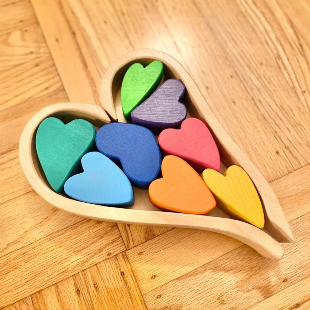 Stacking Heart Puzzle - Building Blocks - Wooden Toys - Wooden Puzzle | Etsy (US)