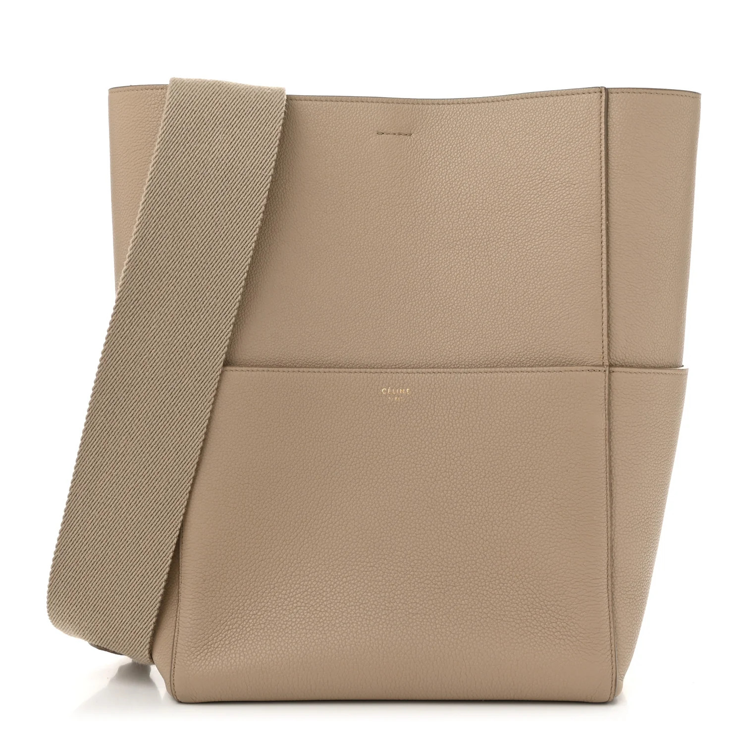 Soft Grained Calfskin Sangle Bucket Bag Dune | FASHIONPHILE (US)